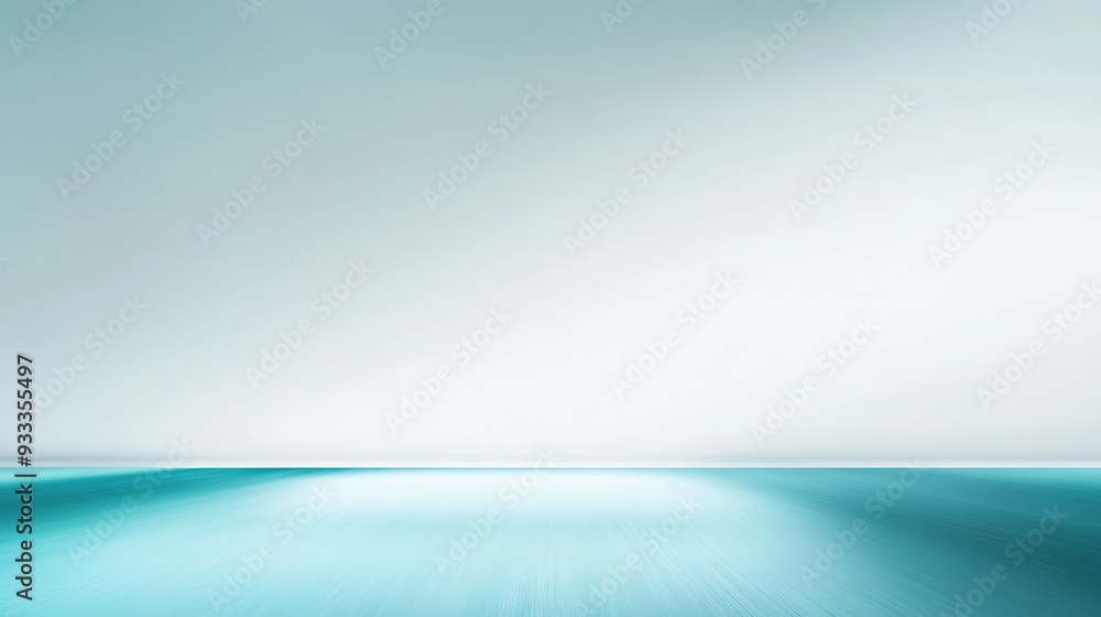 Aufkleber abstract blue and white gradient background with horizon line
