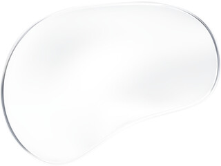 3d glass clear transparent blob shape. Realistic glossy drop bubble isolated illustration. Pure shiny set with white reflection. Modern fluid gloss effect texture plate figure mockup. Round template