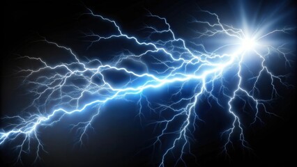 Beautiful thunder light effect on a black background, thunder, lightning, light effect, beautiful, storm, dramatic, atmospheric