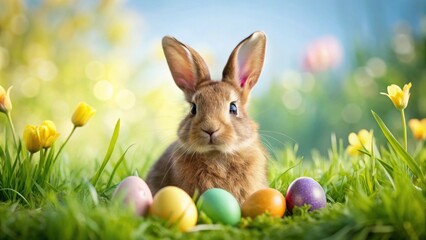 Glorious Easter celebration with bunny, Easter, celebration, bunny, holiday, festive, spring, colorful, eggs, joy, happiness