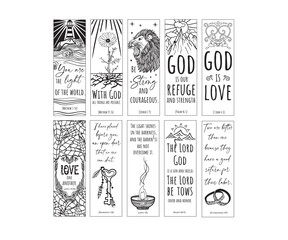 Bible Bookmarks Bundle, Christian Bookmarks Bundle, Coloring Bible Bookmarks, Journal Margins, Art Journaling Collage Sheet, Bible Verse Printable Activity, Bookmark Bundle, Coloring Bookmarks, Bookma
