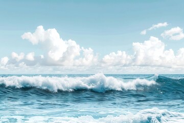 Obraz premium A surfer rides a large wave in the ocean, focusing on his next move