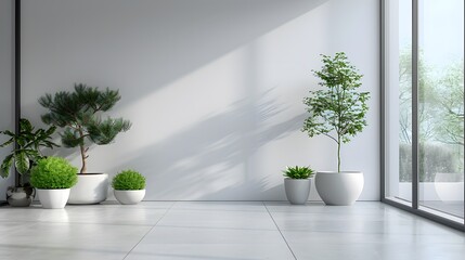 Minimalist room with houseplants.