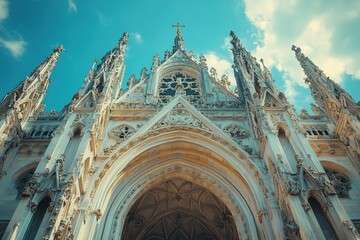 Obraz premium Delve into the dramatic spires and ornate details of medieval masterpieces