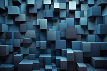 Abstract Blue Cubes Background