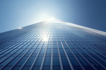 Dive into sleek reflective skyscrapers where light dances on pristine surfaces