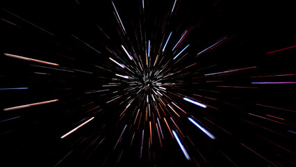 Abstract flight in space hyper jump  illustration 