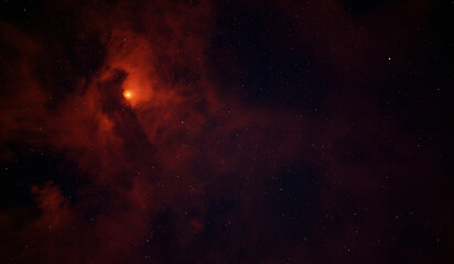 Space background with big nebula and stars.