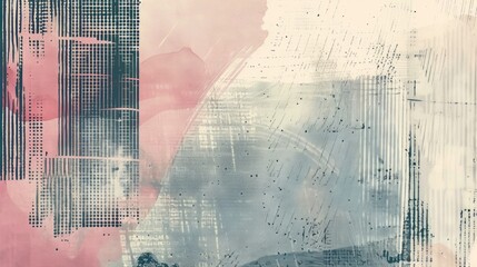 Obraz premium Textured elements, including what appears to be a stippling pattern in navy pink and some linear scribbles