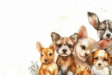 A group of dogs gathered around each other, enjoying each other's company