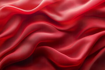 Obraz premium Flowing Red Fabric with Subtle Wave Texture Abstract Background
