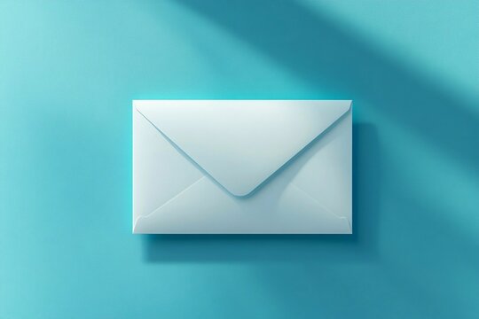  A pristine white note card inside a vibrant blue envelope, ready for a personalized message.