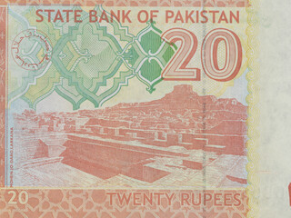 Portrait of Mohenjo-daro, Larkana Sindh, Pakistan from Pakistan 100 Rupees Banknote
