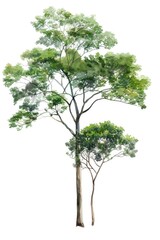 Fototapeta premium A beautiful watercolor painting of a tree with lush green leaves