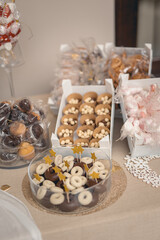 christmas cakes on a table