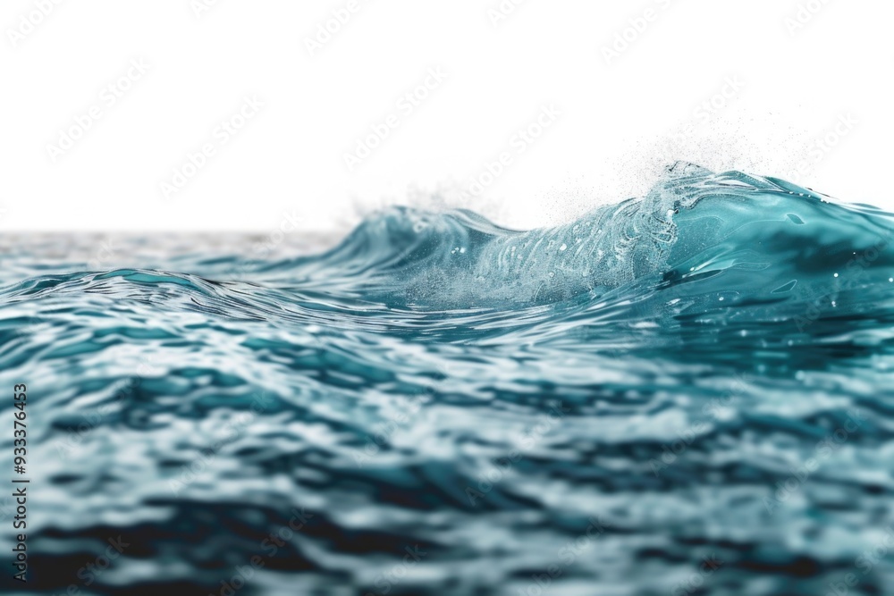 Poster A close-up view of a wave in the ocean, with water splashing and foam forming