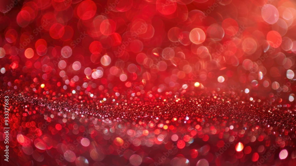 Poster a close-up shot of a bright red background with numerous lights