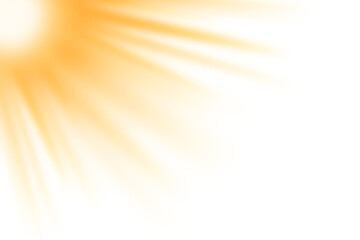 Gowing sunlight rays light effects isolated on transparent  background. golden light rays with...