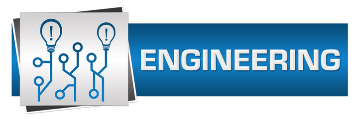 Engineering Circuit Bulbs Blue Grey Horizontal 