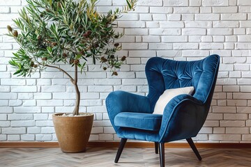 Obraz premium Blue armchair in a room