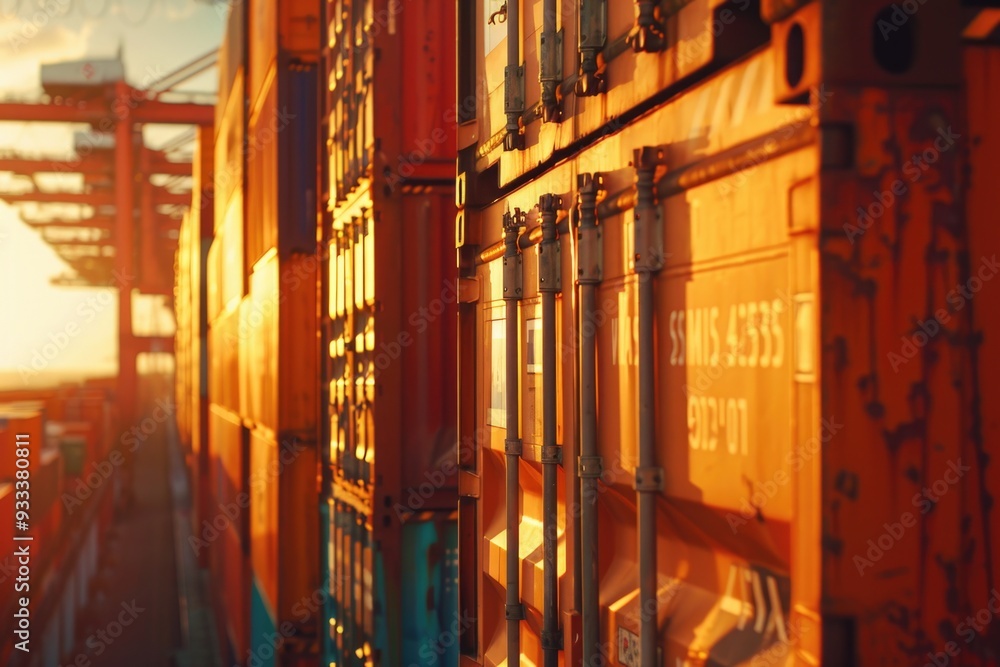 Poster a close-up view of a train on a train track, perfect for use in travel or transportation-related des