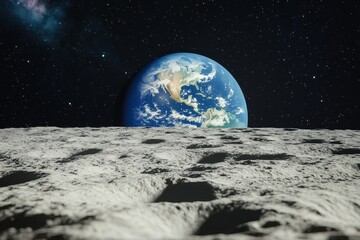 Earthrise Over Moon