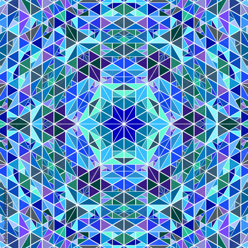 Poster polygonal dynamic tile triangle mosaic background design - hypnotic circular psychedelic colorful ve