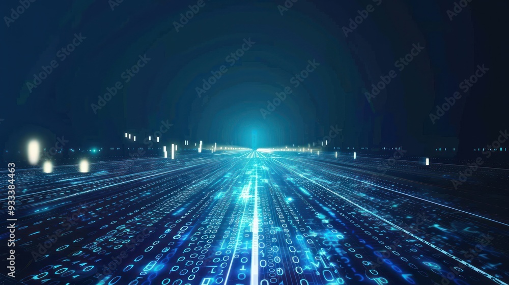 Wall mural digital highway: a journey through the data stream