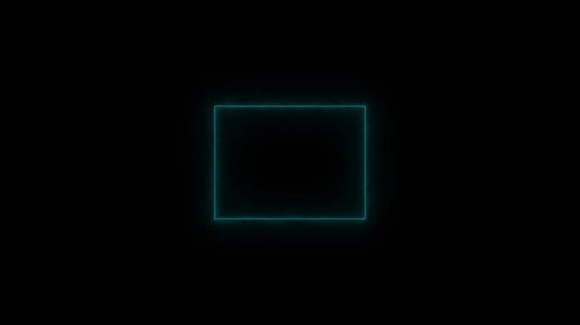 glowing neon sign rectriangle frame background animation