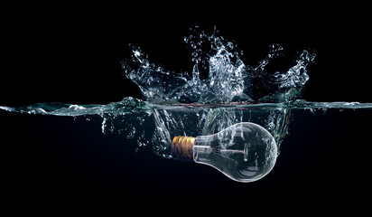 Creative water splash on a Led bulb