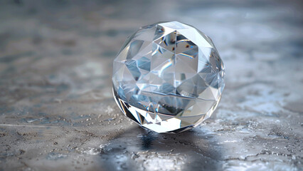 diamond on white, clean crystal ball daimondl for design, fantansy, mystreious,beautiful, sea background 