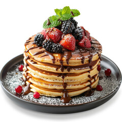 tasty delicious pancake dessert isolated White Background
