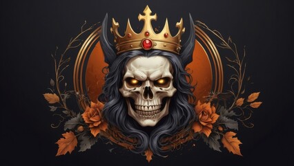 Naklejka premium halloween pumpkin jack o lantern horror halloween ghost king holiday black background