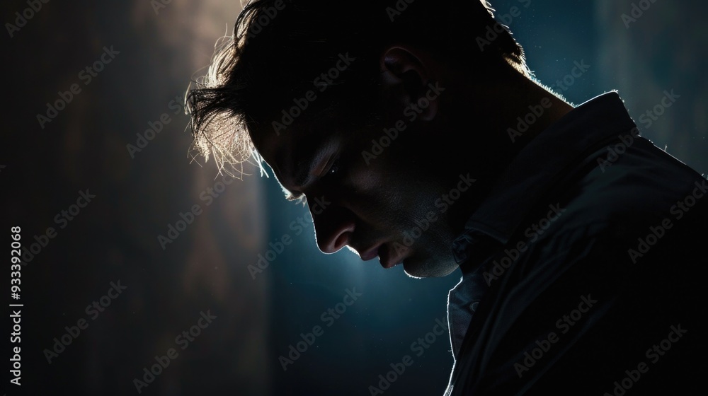 Aufkleber A person looking down at their mobile device, probably checking notifications or reading a message