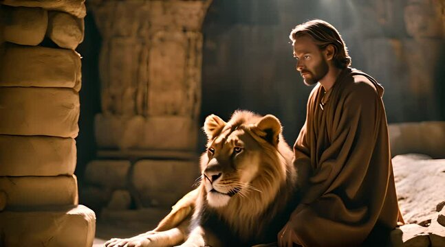 Daniel in the Lions' Den. Prayerful Vigil Amid Danger