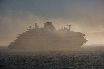 Super deluxe luxury cruiseship cruise ship ocean liner yacht Explora arrival in to San Francisco...