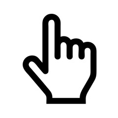 Obraz premium a simple black outline of a hand with the index finger pointing upwards. This is a common icon used to represent clicking or selecting something, often seen in digital interfaces
