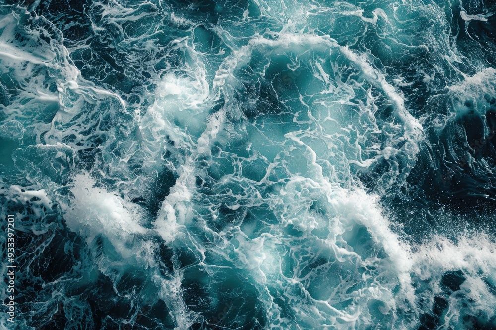 Poster a close-up shot of wavy water surface, ideal for use in scenes depicting calm or turbulent waters