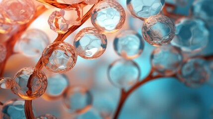 A close-up shot of a skin cell, highlighting the interaction of DNA molecules and cellular components.