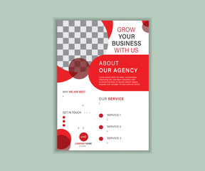Red circle elements flyer design layout vector template,A4 Size,Corporate Presentation,
marketing, business proposal, promotion,advertise, publication, cover page, info-graphic,easy to use, newest
