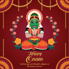illustration of Happy Onam festival of South India-Kerala.