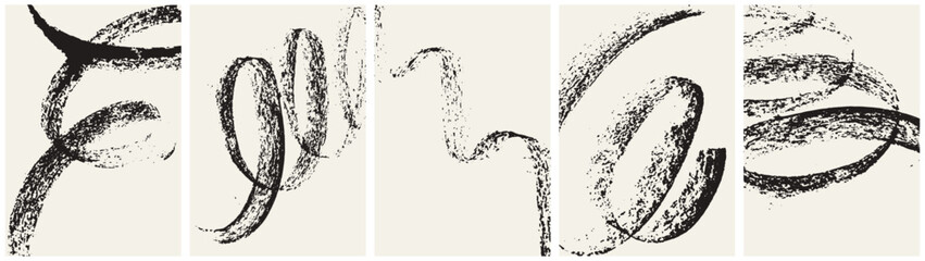 Grainy black charcoal or chalk textured strokes for placard or poster background. Hand drawn distress damaged edge punk sandstone splatter effect covers. Ink brush strokes social media covers.