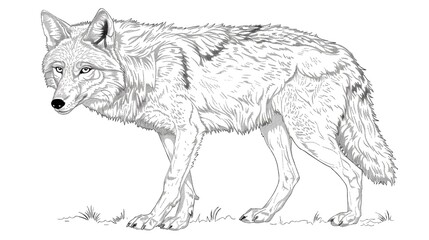 Outline Sketch: Bull Terrier Holding Bone in Clean White Design