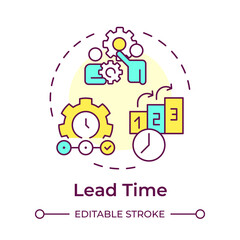 Lead time multi color concept icon. Agile planning, marketing. Workflow methodology. Round shape line illustration. Abstract idea. Graphic design. Easy to use in infographic, presentation