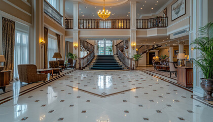 Classic Victorian Hotel Lobby Elegant and Luxurious 