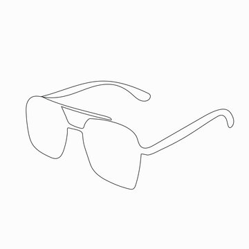 recommend clip art: Continuous line art of glasses, Vector illustration.