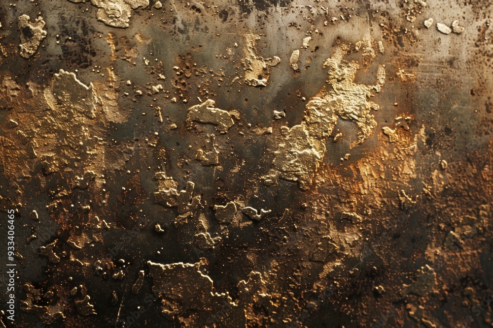 Poster a close-up view of a rusty metal surface with intricate details and corrosion
