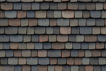 Obraz premium Processed collage of slate roof tiles surface texture. Background for banner, backdrop or texture