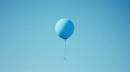 Fototapeta premium An indigo balloon floating against a clear blue sky, symbolizing freedom and joy