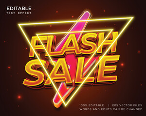 3d editable neon flash sale text effect